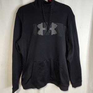Under Armour Mens Black Loose ColdGear XL TG Logo Pullover Sweatshirt Hoodie